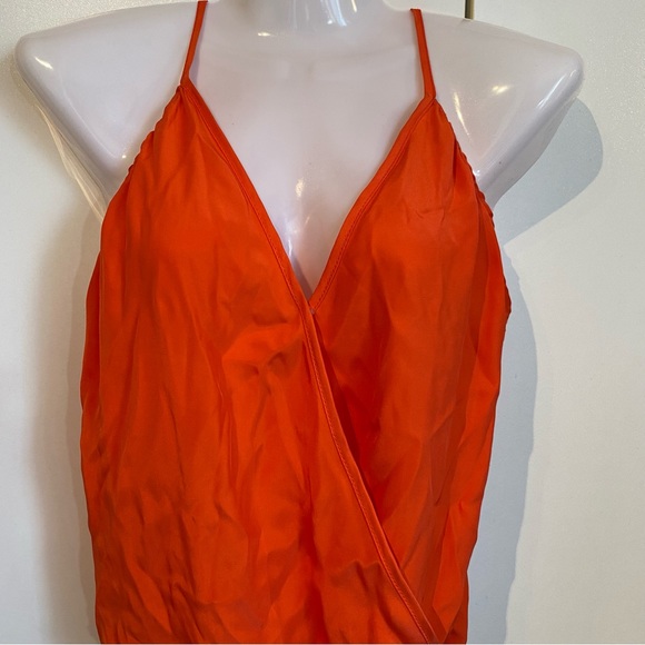 Bebe Coral Spaghetti Strap Silk Bodysuit Size XS NWT - Picture 9 of 16